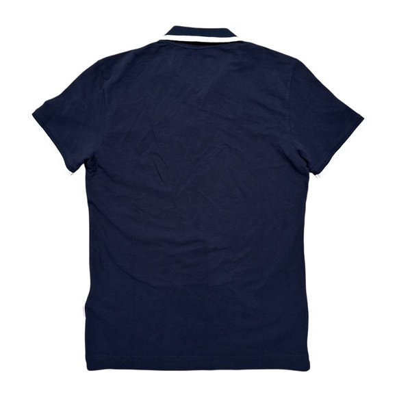 Orlebar Brown IWC Watches Navy Blue White Striped Pique Polo Shirt Mens Medium - Picture 2 of 9